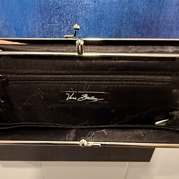 Vera Bradley Black and Cream Floral Wallet - Picture 3 of 6